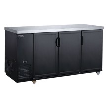 Dukers DBB72-M3 3-Solid Door Refrigerated Black Back Bar Cooler 73&quot;