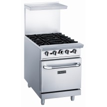 Dukers DCR24-4B 24&quot; Gas Range with 4 Open Burners and Oven - 162,000 BTU