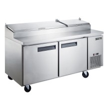 Dukers DPP70-9-S2 2- Door Pizza Prep Table Refrigerator 70&quot;