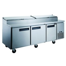 Dukers DPP90-12-S3 3- Door Pizza Prep Table Refrigerator 90&quot;