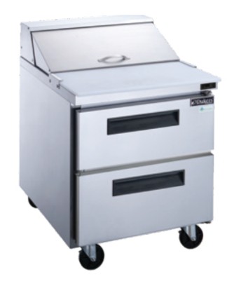 Dukers DSP29-8-D2 29" Two-Drawer Sandwich / Salad Prep Refrigerator