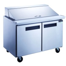 Dukers DSP48-18M-S2 2-Door Mega Top Sandwich / Salad Prep Table Refrigerator 48&quot;