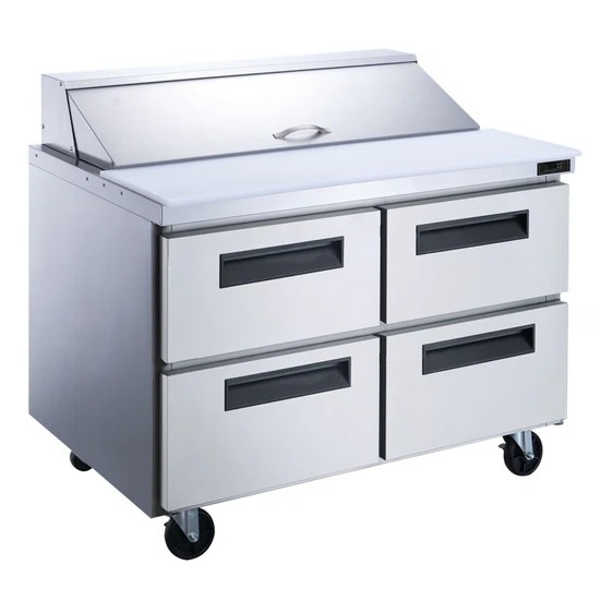 Dukers DSP60-16-D4 60" Four-Drawer Sandwich / Salad Prep Refrigerator