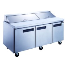 Dukers DSP72-18-S3 3-Door Sandwich Salad Prep Table Refrigerator 72&quot;