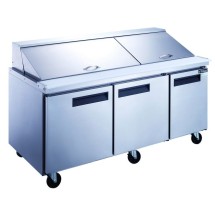 Dukers DSP72-30M-S3 3-Door Mega Top Sandwich / Salad Prep Table Refrigerator 72&quot;