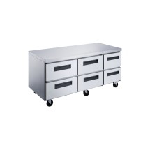 Dukers DUC72R-D6 72&quot; Six-Drawer Undercounter Refrigerator