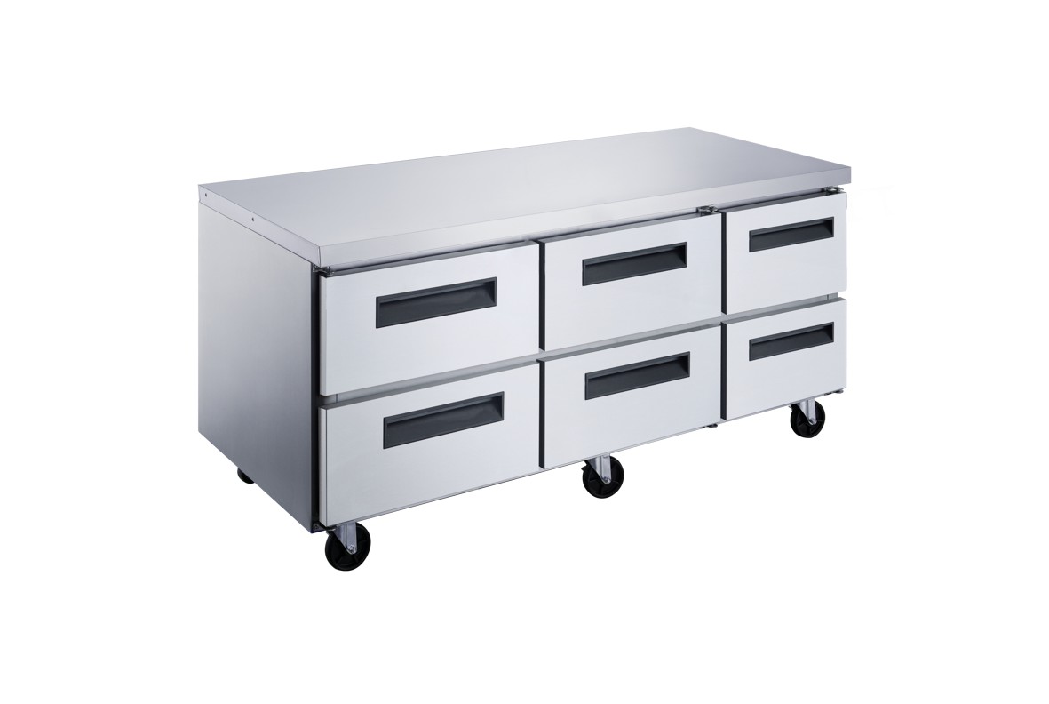 Dukers DUC72R-D6 72" Six-Drawer Undercounter Refrigerator