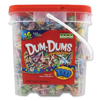 Dum-Dum-Pops, Assorted, 172 oz Bucket, 1000 Count