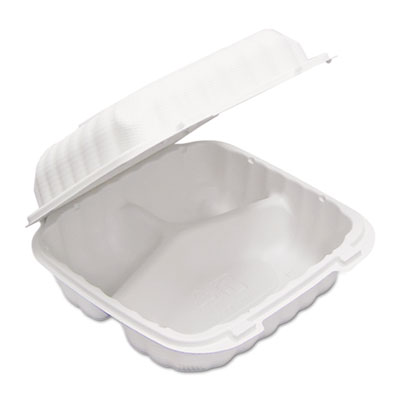 EarthChoice SmartLock Hinged Lid Containers, 8.38 x 5.38 x 3.1, 22 oz, White, 200/Carton