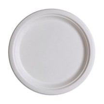 Compostable Sugarcane Dinnerware, 10&quot; Plate, Natural White 500/Carton