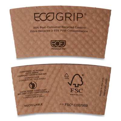 Eco-Products Recycled Content Hot Cup Sleeve, 1300/Carton