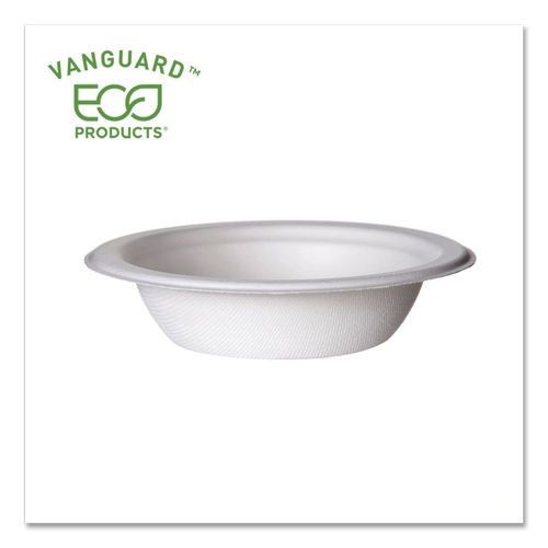 Eco-Products Vanguard Renewable and Compostable Sugarcane Bowls, 12 oz., 1,000/Carton