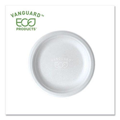 Eco-Products Vanguard Renewable and Compostable Sugarcane Plates 6", 1,000/Carton