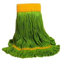 EcoMop Looped-End Mop Head, Recycled Fibers, Large, Green