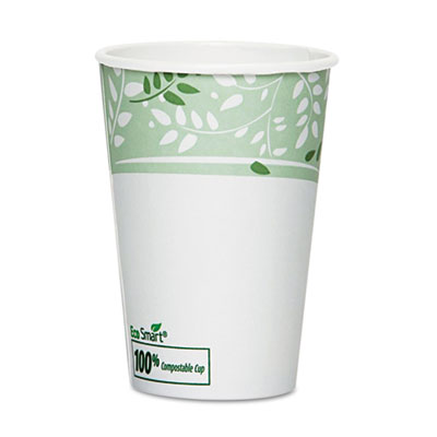 EcoSmart Hot Cups, Paper w/PLA Lining, Viridian, 16oz, 50/Pack