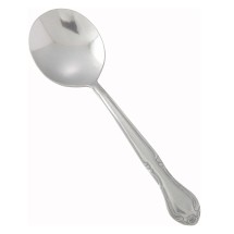 Winco 0004-04 Elegance Heavy Weight Vibro Finish Stainless Steel Bouillon Spoon (12/Pack)