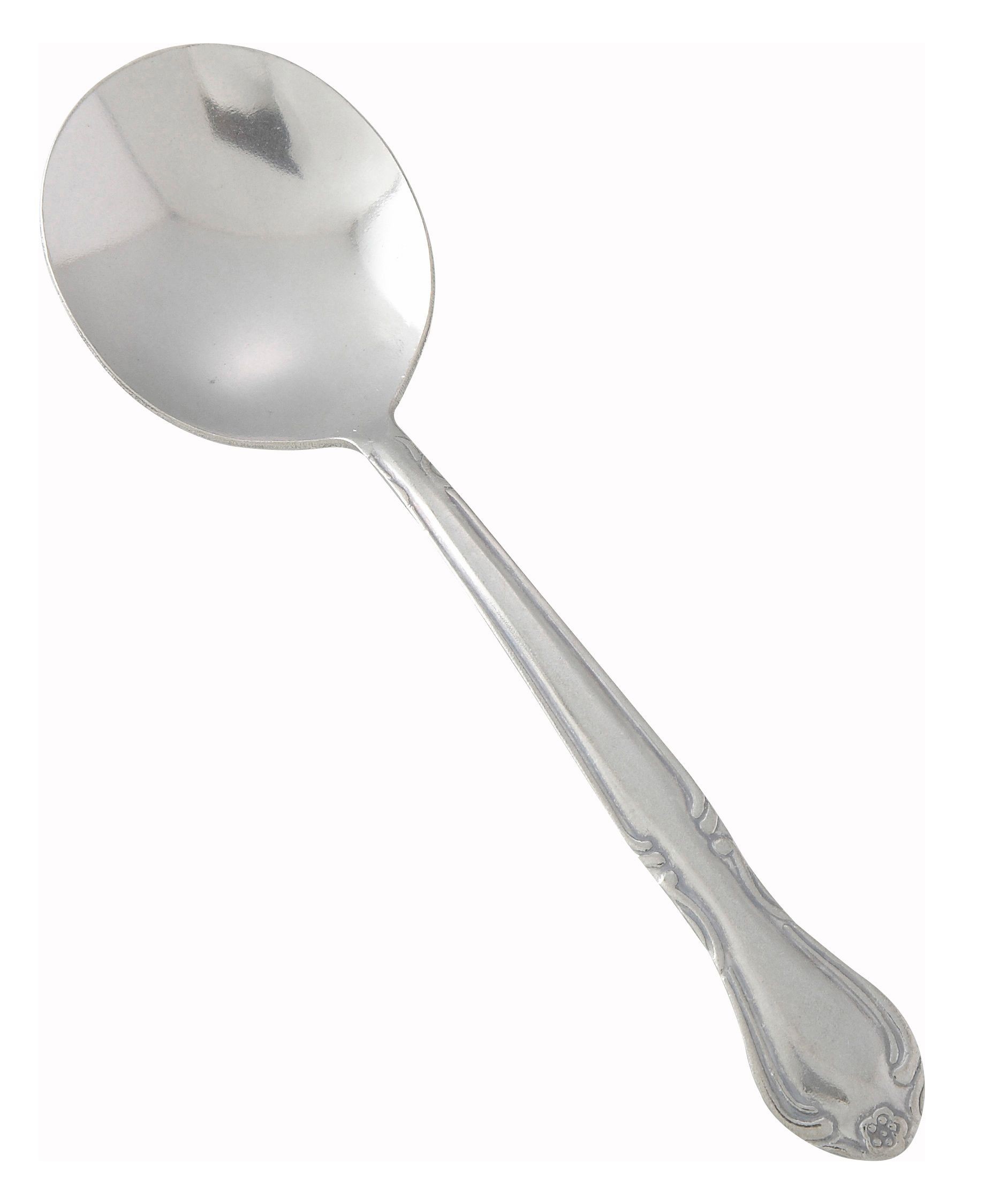 Winco 0004-04 Elegance Heavy Weight Vibro Finish Stainless Steel Bouillon Spoon (12/Pack)