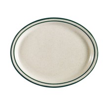 CAC China CES-12 Emerald Narrow Rim Oval Platter, 10 3/8&quot;