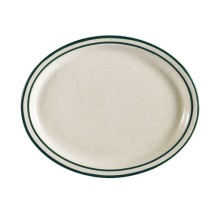 CAC China CES-12 Emerald Narrow Rim Oval Platter, 10 3/8"