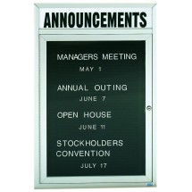 Aarco Products ADC4836H 1-Door Enclosed Aluminum Message Center Board and Header, 36&quot;W x 48&quot;H 