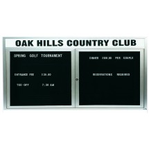 Aarco Products ADC3672H 2-Door Enclosed Aluminum Message Center Board and Header, 72&quot;W x 36&quot;H 