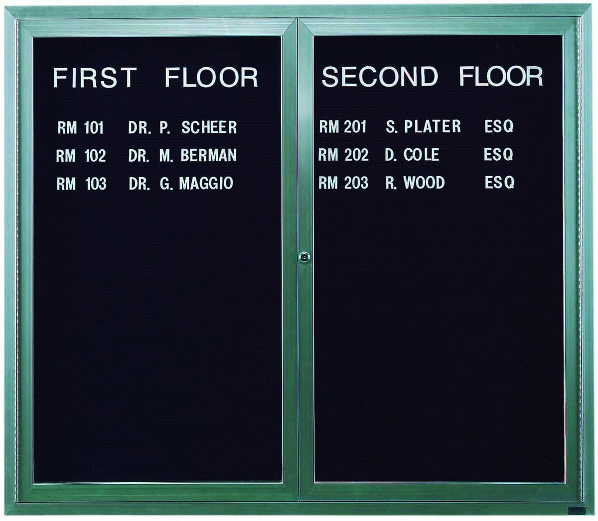 Aarco Products ADC4860I 2-Door Enclosed Aluminum Illuminated Message Center Board, 60"W x 48"H 