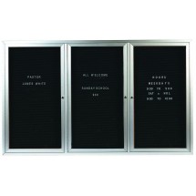Aarco Products ADC4872-3I 3-Door Enclosed Aluminum Message Center Board, 72&quot;W x 48&quot;H 