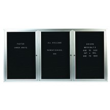 Aarco Products ADC3672H 3-Door Enclosed Aluminum Illuminated Message Center Cabinet , 72&quot;W x 36&quot;H 