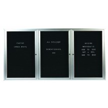Aarco Products ADC4896-3I 3-Door Enclosed Aluminum Illuminated Message Center Board, 96&quot;W x 48&quot;H 