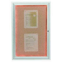 Aarco Products DCC2418RI 1 Door Indoor Illuminated Enclosed Bulletin Board Cabinet with Aluminum Frame, 18&quot;W x 24&quot;H