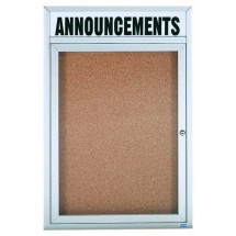Aarco Products DCC3624RH 1 Door Indoor Enclosed Bulletin Board and Aluminum Frame and Header,- 24&quot;W x 36&quot;H 