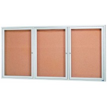 Aarco Products DCC3672-3R 3 Door Indoor Enclosed Bulletin Board Cabinet with Aluminum Frame, 72&quot;W x 36&quot;H