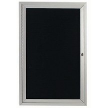 Aarco Products ADC2418L 1-Door Enclosed Aluminum Message Center Board, Inset Door Style, 18&quot;W x 24&quot;H 