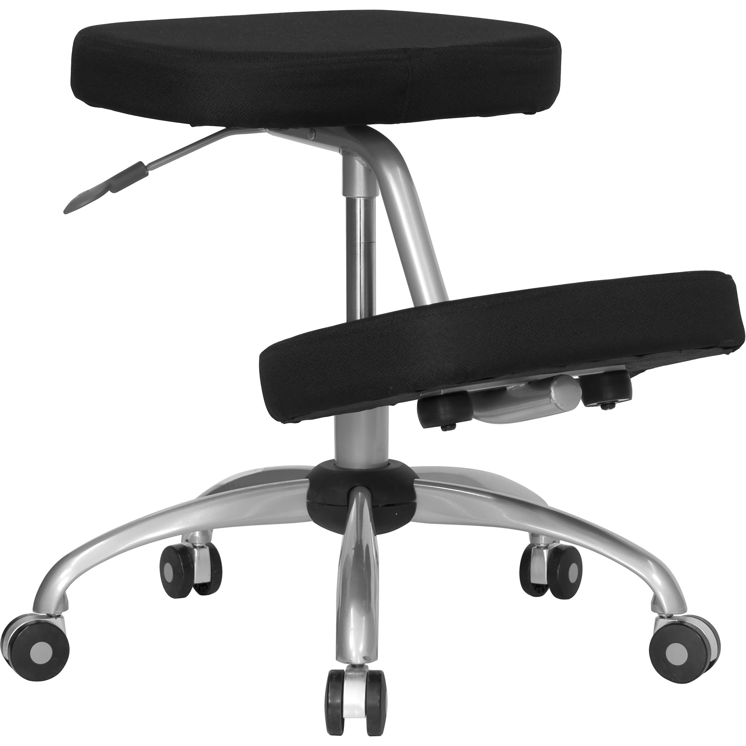 Flash Furniture WL-1425-GG Black Kneeling Posture Office Chair, Silver Frame
