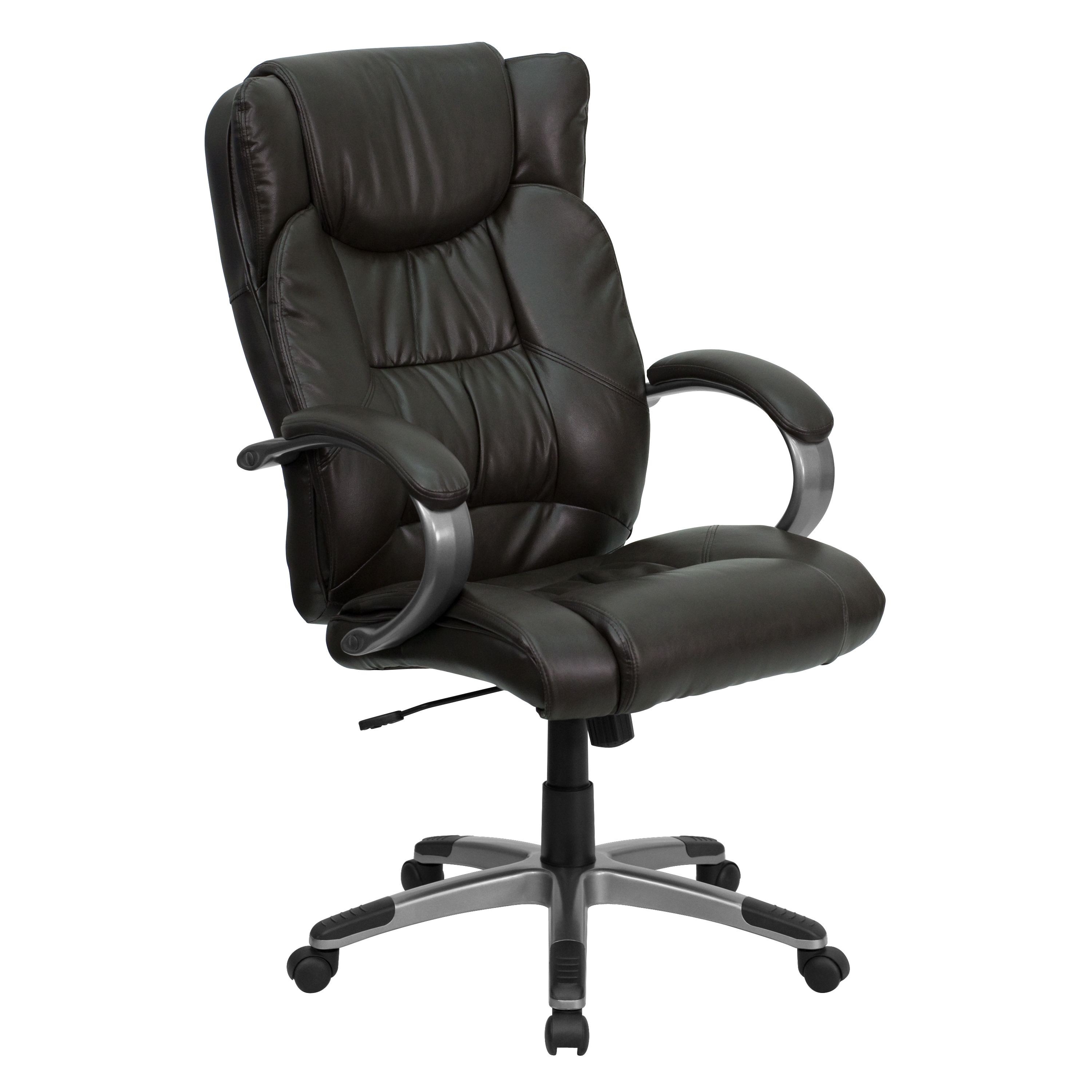 Flash Furniture BT-9088-BRN-GG Espresso Brown Leather High Back Executive Office Chair, with padded loop arms
