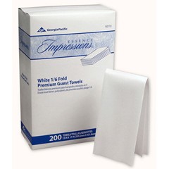 Impressions 1/6-Fold Linen Replacement Towels, 13 x 17, White, 200/Carton