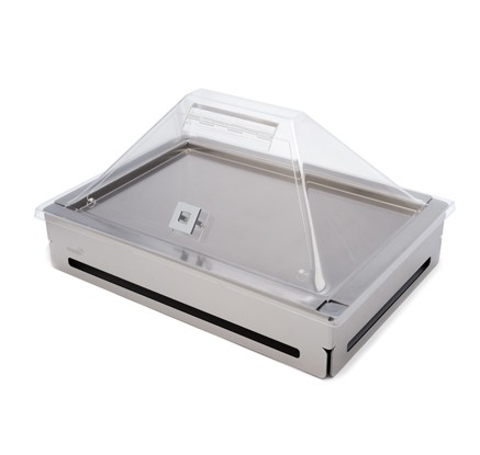 Rosseto SA124 Clear Acrylic Extra Large Pyramid Cover with Flip Door for Rectangular Cooler