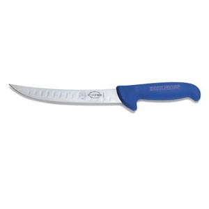 Friedr. Dick 8242526K 10" ErgoGrip Breaking Knife, Hollow Ground Blade, Blue Handle