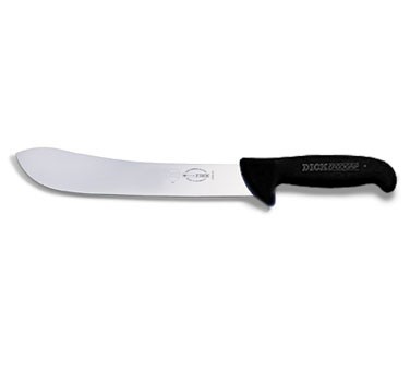 Friedr. Dick 8238526-01 10" ErgoGrip Butcher Knife, Curved Blade, Black Handle