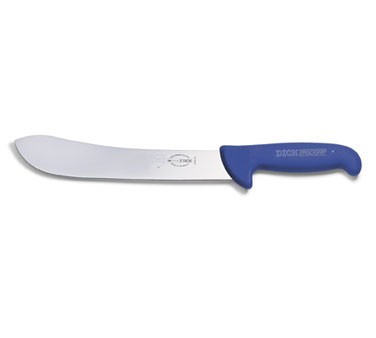 Friedr. Dick 8238526 10" ErgoGrip Butcher Knife, Blue Handle, Curved Blade