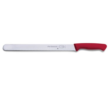 Friedr. Dick 8503730-03 12" Pro Dynamic Slicer, Serrated Edge, Red Handle