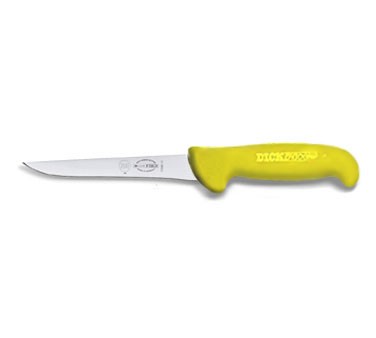 Friedr. Dick 8236813-02 ErgoGrip 5" Boning Knife, Narrow, Stiff Blade, Yellow Handle