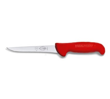 Friedr. Dick 8236813-03 ErgoGrip 5" Boning Knife, Narrow, Stiff Blade, Red Handle