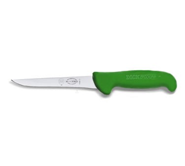 Friedr. Dick 8236813-09 ErgoGrip 5" Boning Knife, Narrow, Stiff Blade, Green Handle