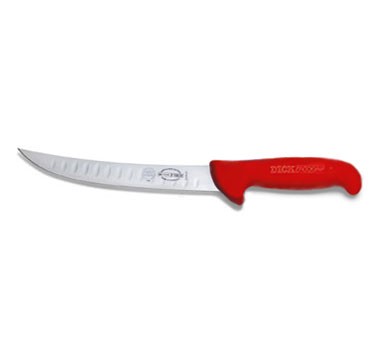 Friedr. Dick 8242521K-03 8" ErgoGrip Breaking Knife, Hollow Ground Blade, Blue Handle