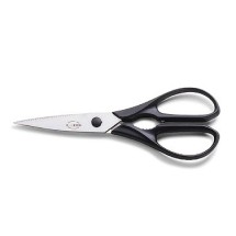 Friedr. Dick 9008420 8&quot; Kitchen Shears, Stamped, Black Handle, Straight Blade