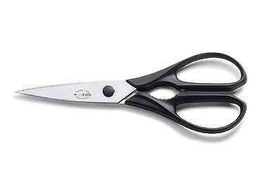 Friedr. Dick 9008420 8" Kitchen Shears, Stamped, Black Handle, Straight Blade
