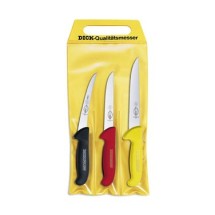 Friedr. Dick 8255100 ErgoGrip Butcher Knife Set, Assorted Color Handles 3-Piece