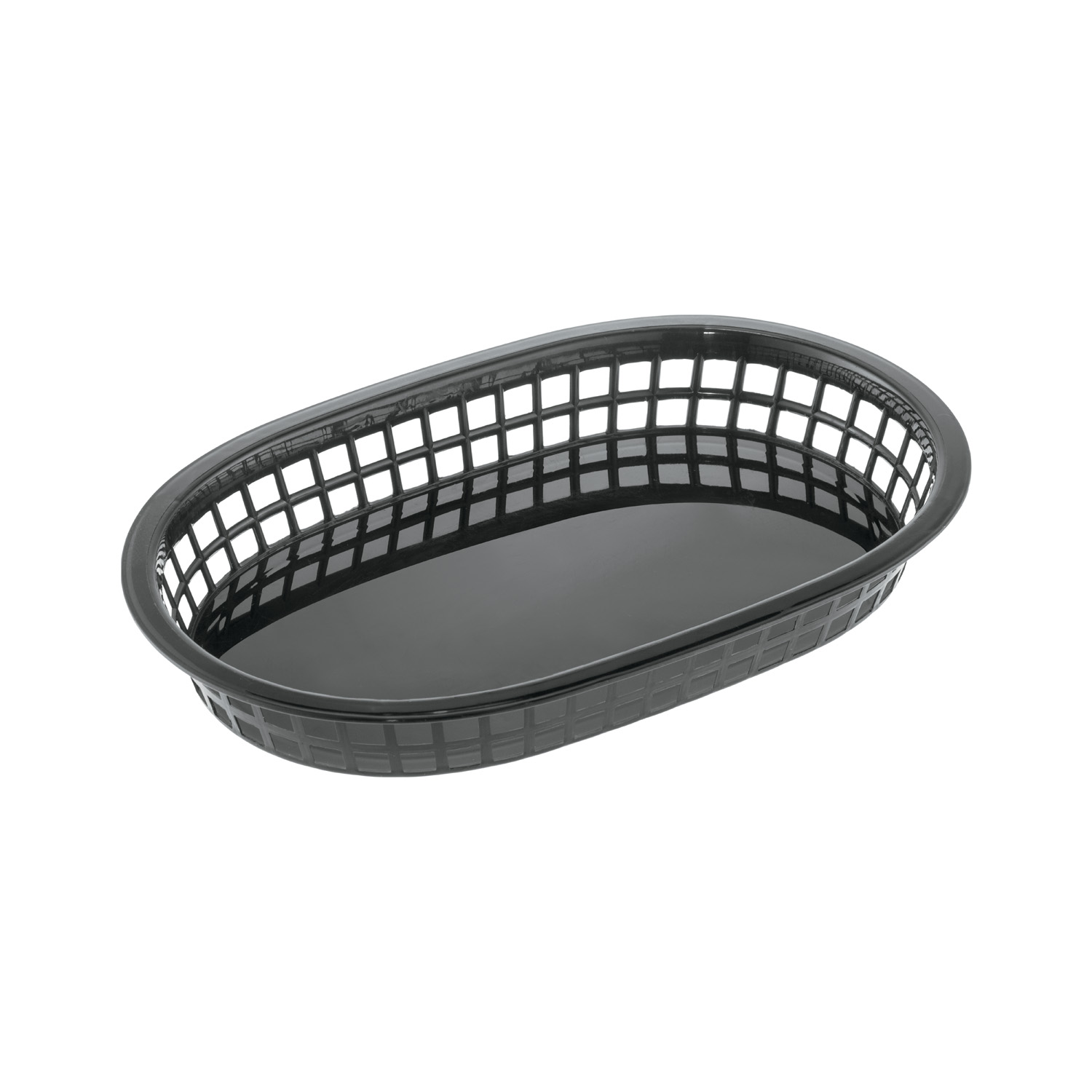 CAC China TTFB-10BK Black Plastic Oblong Fast Food Basket 10 7/8"