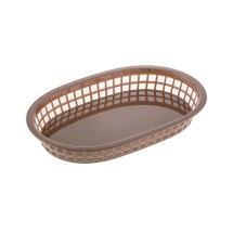 CAC China TTFB-10BN Brown Plastic Oblong Fast Food Basket 10 7/8"